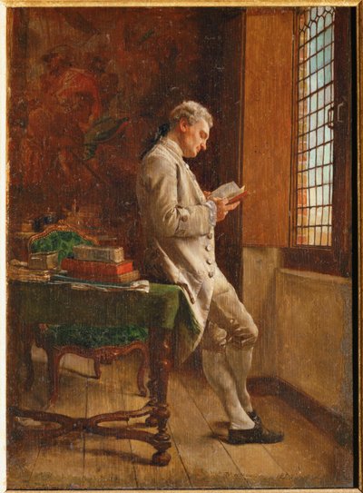 Le liseur blanc - czytelnik w bieli (dyszący) autorstwa Jean-Louis Ernest Meissonier