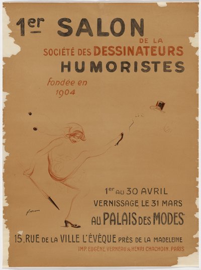 „I Salon Humorystów, Pałac Mody” (Pierwsza wystawa humorystów, Pałac Stylu) autorstwa Jean-Louis Forain