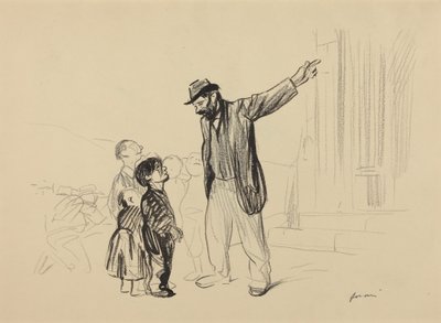 a) Kościół ich ojców (awers); b) Mężczyzna z papierosem (rewers) autorstwa Jean-Louis Forain