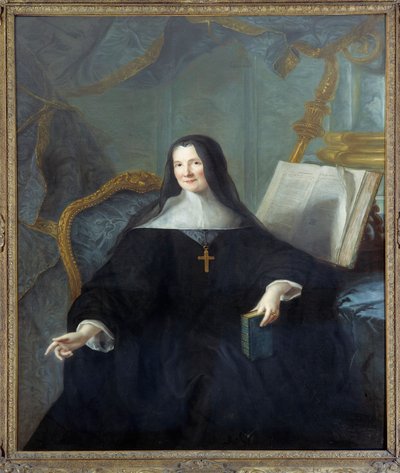 Portret Anne Geyssans de Clermont-Chatte (Clermont Chatte), opatka Chelles (zm. 1789) Obraz Jean Marc (Jean-Marc) Nattier (1685-1766) Słońce 1,46x1,14 m - Portret Anne Geyssans de Clermont -Chatte (Clermont Chatte), przełożona w Chelles (zmarła w 1 autorstwa Jean Marc Nattier