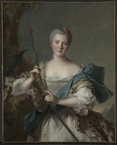 Portret kobiety jako Diana autorstwa Jean-Marc Nattier