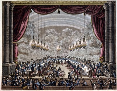 Rewolucja francuska: bankiet strażników w Paryżu, ok. 1750-1800 (ryc.) autorstwa Jean (after) Duplessis Bertaux