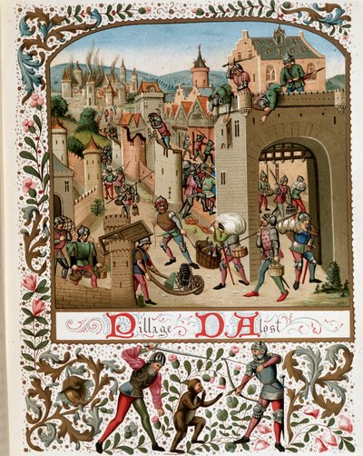 Grabieże Aalst (flamandzka Belgia), średniowiecze autorstwa Jean (after) Froissart