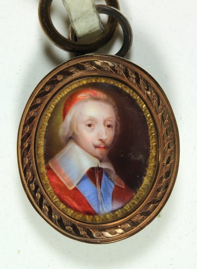Armand-Jean Du Plessis, kardynał, książę De Richelieu (emalia) autorstwa Jean (school of) Petitot