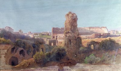 Widok na Rzym i Koloseum autorstwa Jean Achille Benouville