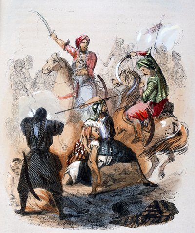 Ibrahim Pasza (1789-1848) na polu bitwy podczas kampanii przeciwko wahhabitom autorstwa Jean Adolphe Beauce