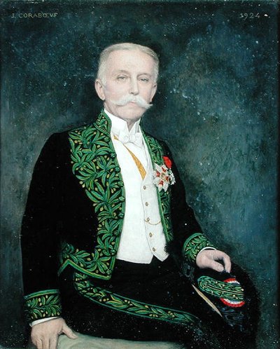 Portret Rene Bazina (1853-1932) 1924 (olej na płótnie) autorstwa Jean Alexandre Coraboeuf