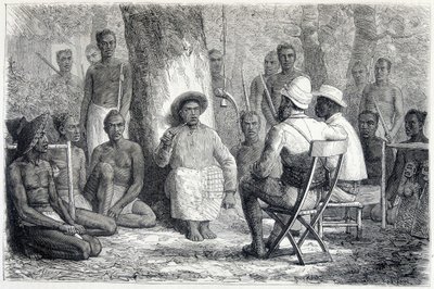 Cameron Expedition Wizyta w Kattendé - na całym świecie autorstwa Jean Andre Rixens