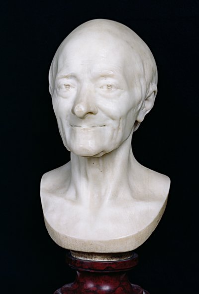 Popiersie Woltera (1694-1778) bez peruki, 1778 (marmur) autorstwa Jean Antoine Houdon