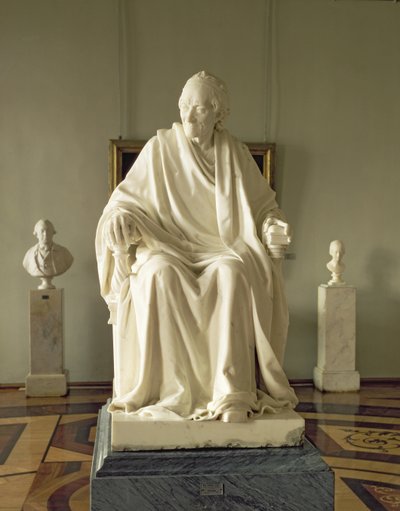 Francois Marie Arouet Voltaire (1694-1778) 1781 (marmur) autorstwa Jean Antoine Houdon