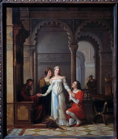 Skóra osła Ilustracja do bajki Charlesa Perraulta (1628-1703) o tym samym imieniu przedstawiająca młodą księżniczkę w pałacu zakochanego w niej ojca. Obraz Jeana Antoine