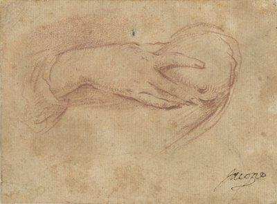 Ręka na piersi autorstwa Jean Antoine Watteau (rejected attribution)