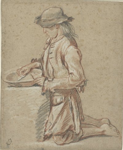 Chłopiec w filcowym kapeluszu na śmietniku autorstwa Jean Antoine Watteau (rejected attribution)