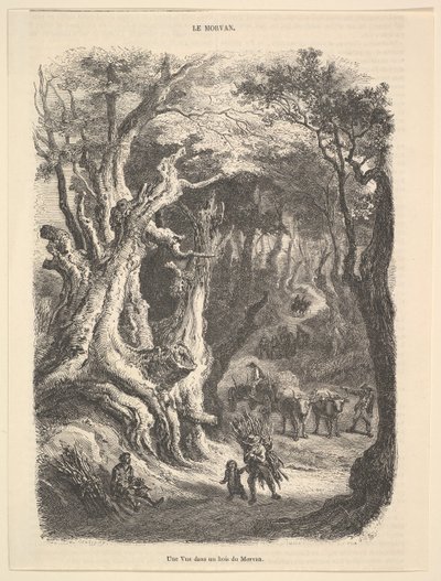 Widok w lesie Morvan, 1837-66. autorstwa Jean Antoine Watteau