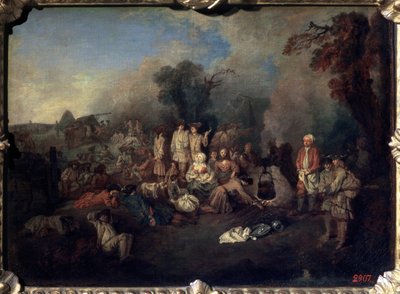 Biwak, c1710 autorstwa Jean Antoine Watteau