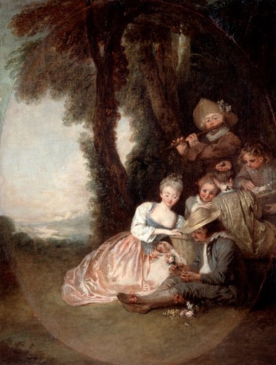 Koncert kampusowy, 1715 autorstwa Jean Antoine Watteau