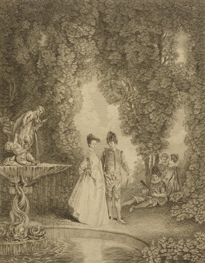 Wodospad autorstwa Jean Antoine Watteau