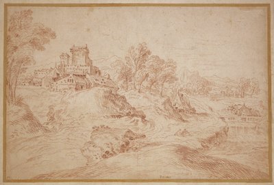 Krajobraz z zamkiem autorstwa Jean Antoine Watteau