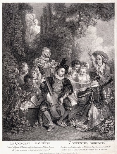 Koncert wiejski, 1735 autorstwa Jean Antoine Watteau