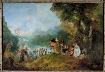 Pielgrzymka na wyspę Cythera (wejście na Cytherę) autorstwa Jean Antoine Watteau