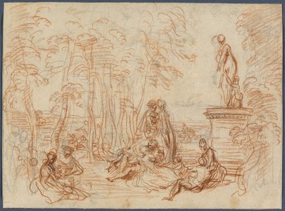 Studium dla Uczty Miłości autorstwa Jean Antoine Watteau