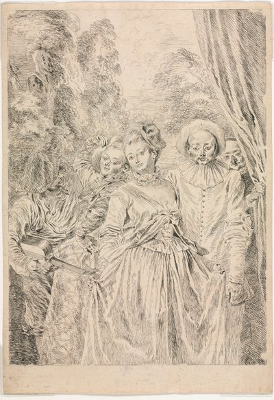 Ubrania są włoskie, 1715-16. autorstwa Jean Antoine Watteau