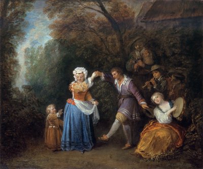 Country Dance autorstwa Jean Antoine Watteau