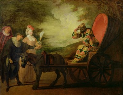 Arlekin, Cesarz Księżyca, ok. 1712 r. autorstwa Jean Antoine Watteau