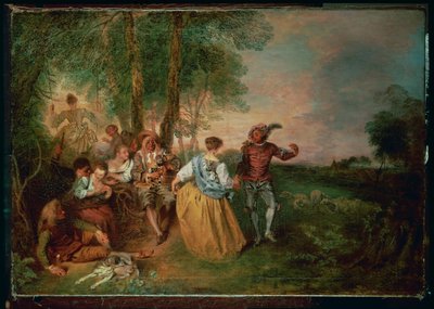 Pasterze (obraz na drewnie) autorstwa Jean Antoine Watteau