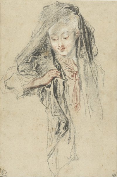 Kobieta z welonem autorstwa Jean Antoine Watteau