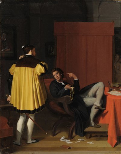 Aretino i wysłannik Karola V autorstwa Jean Auguste Dominique Ingres