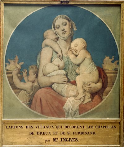 Projekt witraży Kaplicy św Ferdynanda w Paryżu (malarstwo) autorstwa Jean Auguste Dominique Ingres
