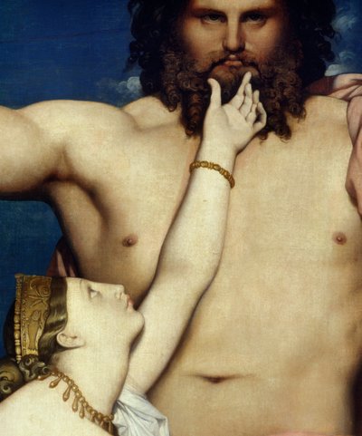 Szczegół obrazu „Jowisz i Tetyda” autorstwa Jean Auguste Dominique Ingres (1780-1867) 1811 Sun. 3,2x2,6 m Aix en Provence, Musee Granet autorstwa Jean Auguste Dominique Ingres