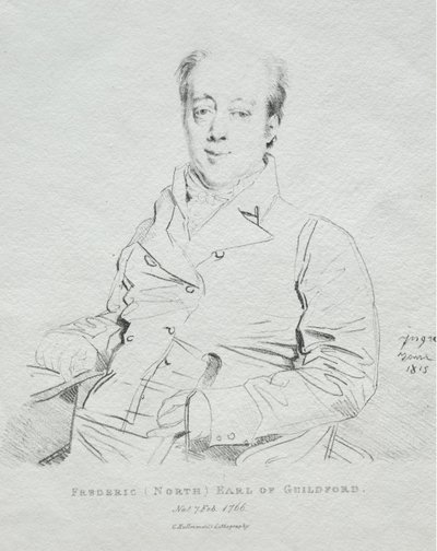 Fryderyk 5. hrabia Guilford, 1815. autorstwa Jean Auguste Dominique Ingres