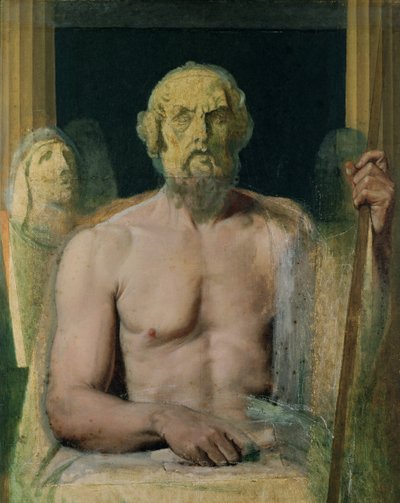 Homer, studium dla Apoteozy Homera, 1826-27 autorstwa Jean Auguste Dominique Ingres