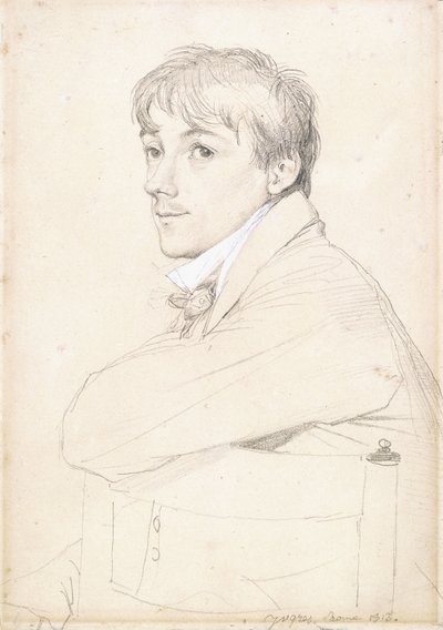 Jean-Louis Provost, siedzący i opierając lewe ramię na oparciu krzesła, 1813 autorstwa Jean Auguste Dominique Ingres