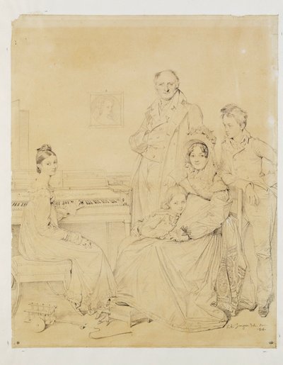 La famille Stamaty ... autorstwa Jean Auguste Dominique Ingres