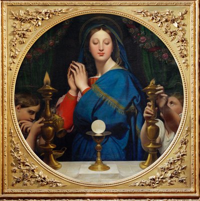 Dziewica z hostią, tondo autorstwa Jean Auguste Dominique Ingres