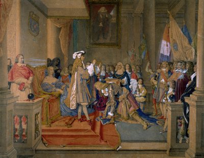 Marszałek Berwick otrzymujący od króla Hiszpanii Filipa V Order Złotego Runa, 1864. autorstwa Jean Auguste Dominique Ingres