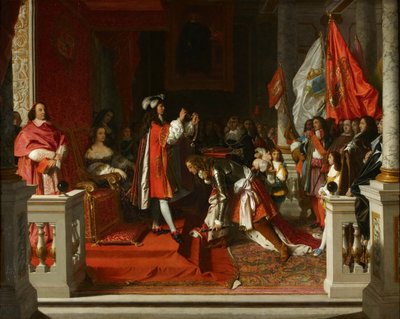 Marszałek Berwick odbierający od króla Hiszpanii Filipa V Order Złotego Runa. autorstwa Jean Auguste Dominique Ingres