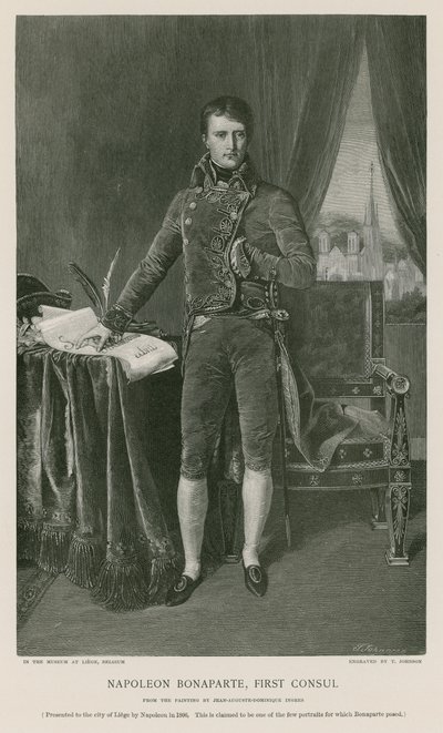 Napoleon Bonaparte, pierwszy konsul autorstwa Jean Auguste Dominique Ingres