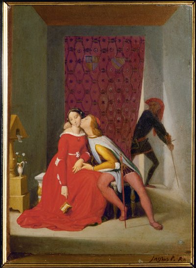 Paolo i Francesca (olej na płótnie) autorstwa Jean Auguste Dominique Ingres