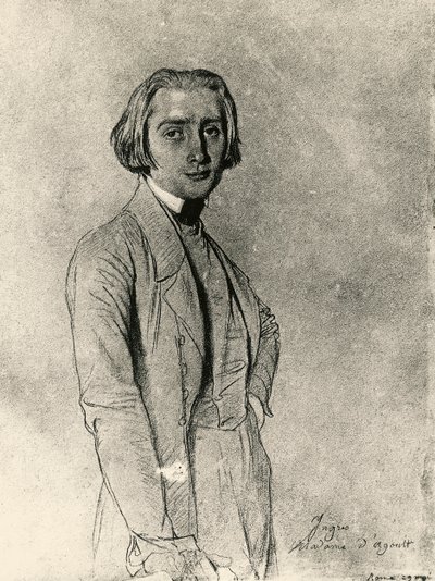 Portret Franciszka Liszta (rysunek) autorstwa Jean Auguste Dominique Ingres
