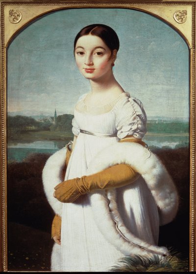 Portret Mademoiselle Caroline Riviere - olej na płótnie autorstwa Jean Auguste Dominique Ingres