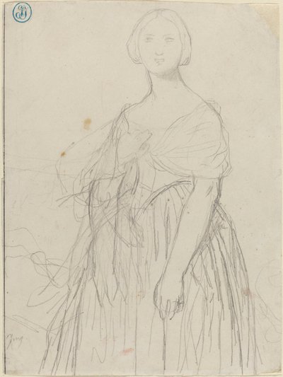 Szkic dla Madame Moitessier autorstwa Jean Auguste Dominique Ingres