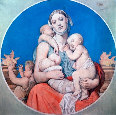 Studium do witrażu w kaplicy św. Ferdynanda, 1833 autorstwa Jean Auguste Dominique Ingres