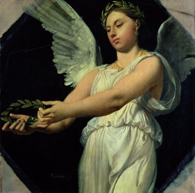 Studium Zwycięstwa dla Apoteozy Homera, 1826-27 autorstwa Jean Auguste Dominique Ingres