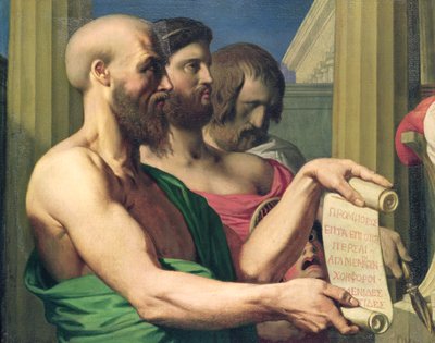 Greccy tragedyi, studium dla „Apoteozy Homera” autorstwa Jean Auguste Dominique Ingres