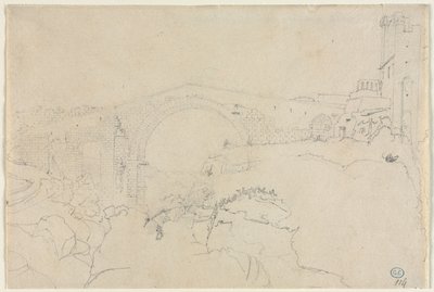 Ponte dellAbbadia w Vulci, pierwsza połowa XIX wieku. autorstwa Jean Auguste Dominique Ingres