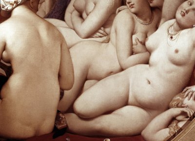 Łaźnia turecka, detal (1862 , olej na drewnie) autorstwa Jean Auguste Dominique Ingres